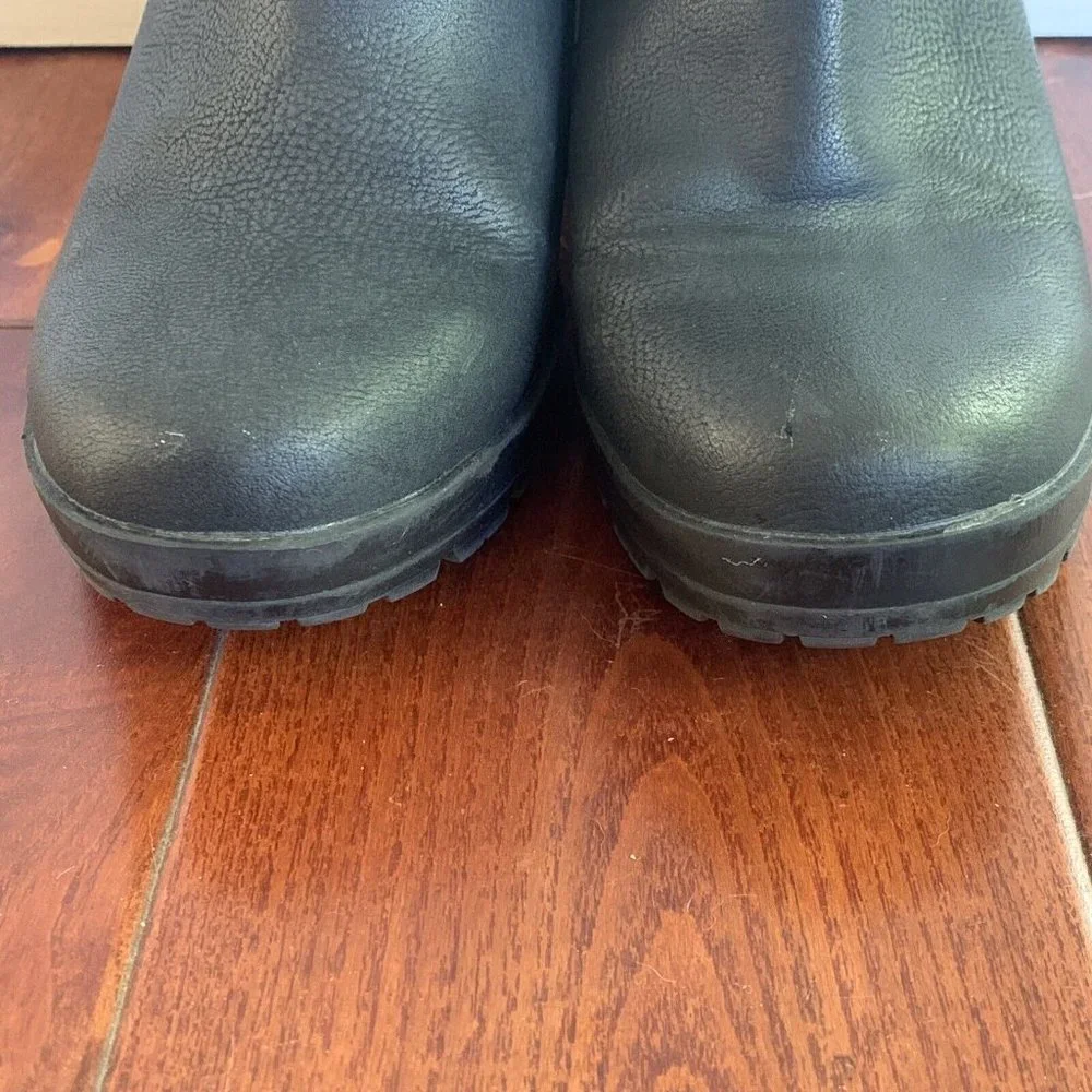 Mix no. 6 Ankle Bootie 7.5 Chunky Lug Boot Platform Chelsea Zip Black Weinbaum